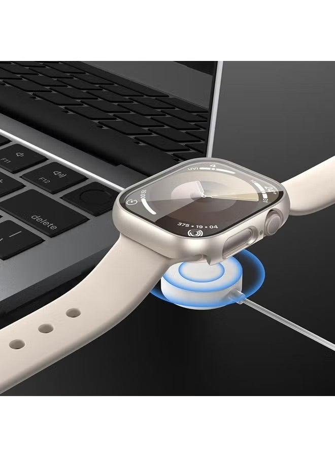 جراب لساعة أبل SE 3 (2025)/ SE 2/ SE 40 مم مع واقي شاشة من فيلم مقوى، غطاء حماية كامل من البولي كربونات الصلب، غطاء شاشة عالي الدقة حساس للمس (40 مم، ستارلايت) - Image 5